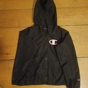 Champion rain coat never worn colorful letters.